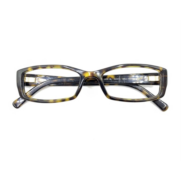 Prada VPR 19L 2AU-1O1 Tortoise Brown Rectangle Eyeglasses Frames 52-16 135 Italy - Picture 12 of 12